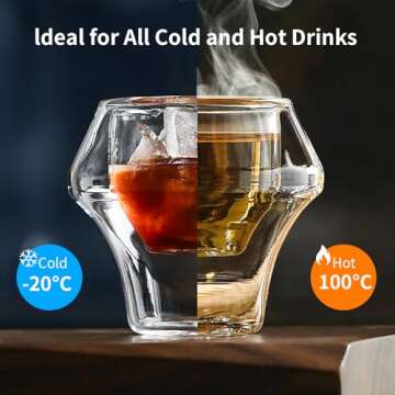 MHW-3BOMBER Espresso Cups Double Wall Glass Coffee Mugs Set of 2 Shot Glass Insulated Coffee Tea Mug Home Barista Coffee Accessories G6202-OS