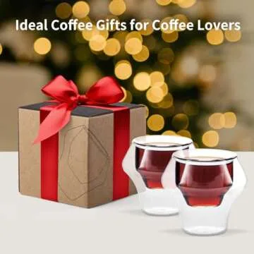 MHW-3BOMBER Espresso Cups Double Wall Glass Coffee Mugs Set of 2 Shot Glass Insulated Coffee Tea Mug Home Barista Coffee Accessories G6202-OS