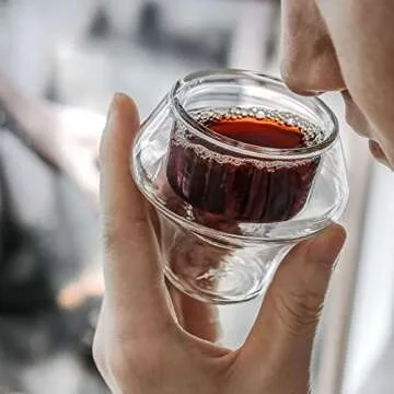 MHW-3BOMBER Espresso Cups Double Wall Glass Coffee Mugs Set of 2 Shot Glass Insulated Coffee Tea Mug Home Barista Coffee Accessories G6202-OS