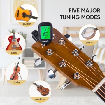 Universal Clip On Guitar Tuner with LCD Display
