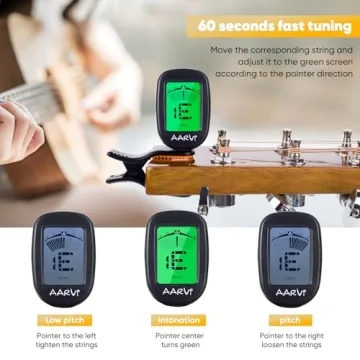 Universal Clip On Guitar Tuner with LCD Display