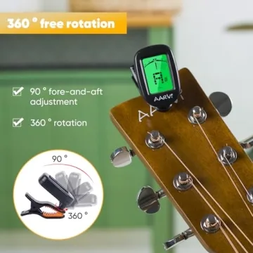 Universal Clip On Guitar Tuner with LCD Display
