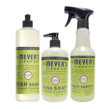 MRS. MEYER'S CLEAN DAY Kitchen Essentials Set, Includes: Hand Soap, Dish Soap, and All Purpose Clean...