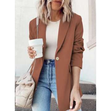 Dokotoo Women's Stylish Office Blazer Jacket for Casual Wear