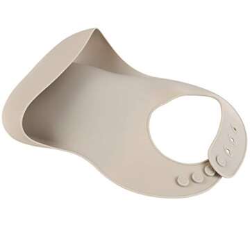 The Happy Stork Silicone Baby Bib with Food Catcher, Adjustable Fit Waterproof, Silicone Bibs for Gi...
