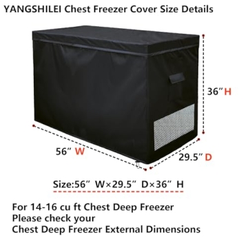YANGSHILEI Waterproof Chest Freezer Cover 14-16 cu ft