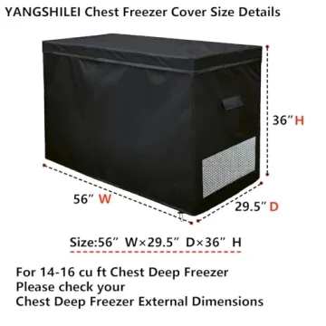 YANGSHILEI Waterproof Chest Freezer Cover 14-16 cu ft