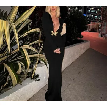 QNI Sexy Maxi Dress with Butterfly Print for Elegant Events