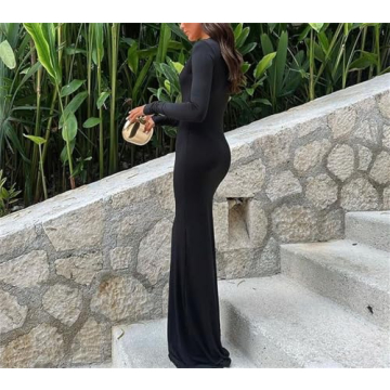 QNI Sexy Maxi Dress with Butterfly Print for Elegant Events