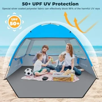 Venustas Beach Tent Sun Shelter for 3-10 Persons, UPF 50+