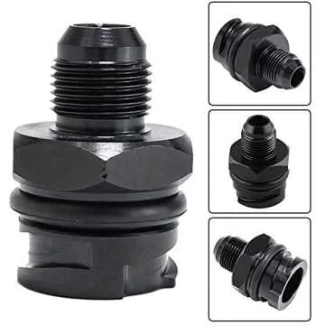 Billet Black Aluminum Valve Cover Oil Cap w/-10 AN Fitting for LS LSX LS1 LS2 LS3 LS6 LS7