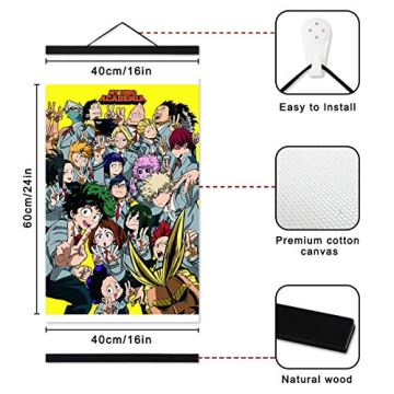 My Hero Academia Wall Scroll HD Art with Magnet Hanger
