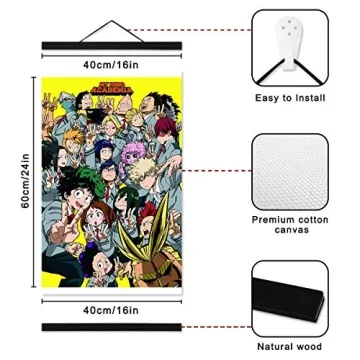 My Hero Academia Wall Scroll HD Art with Magnet Hanger