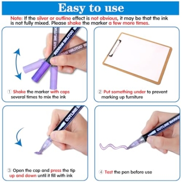 Vibrant Muchcute Shimmer Outline Markers for Kids