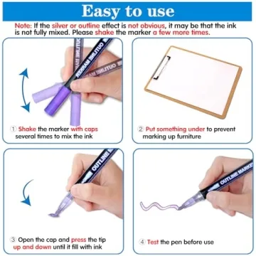 Vibrant Muchcute Shimmer Outline Markers for Kids