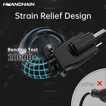 HUANCHAIN Indoor Outdoor Black Extension Cord 50 ft Waterproof, 16/3 Gauge Flexible Cold-Resistant A...