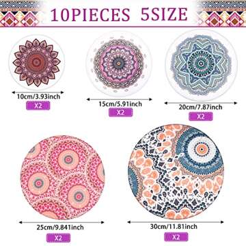 Patelai 10 Pcs Bowl Covers Reusable in 5 Size Stretch Cloth Fabric Bowl Covers Elastic Food Storage ...