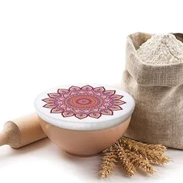 Patelai 10 Pcs Bowl Covers Reusable in 5 Size Stretch Cloth Fabric Bowl Covers Elastic Food Storage Covers Bread Sourdough Lids for Proofing Food Fruits Leftover(Retro Style)