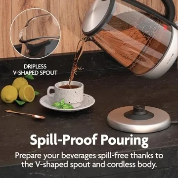 Vianté Electric Glass Tea Kettle - Fast & BPA-Free