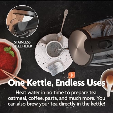 Vianté Electric Glass Tea Kettle - Fast & BPA-Free