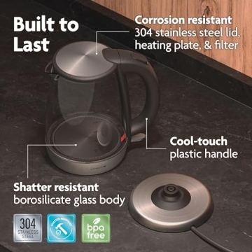 Vianté Electric Glass Tea Kettle - Fast & BPA-Free