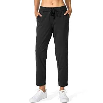 G Gradual Women's Pants with Deep Pockets 7/8 Stretch Sweatpants for Women Athletic, Golf, Lounge, Work (Black, X-Large)