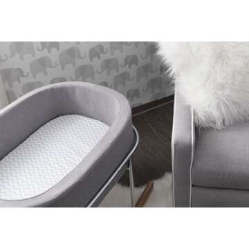 Bassinet Sheet Set 2 Pack - Baby Bassinet Sheets with 100% Jersey Cotton - Bassinet Sheets for Baby Girl and Boy, Newborn Essentials (Grey Chevron and Polka Dot)