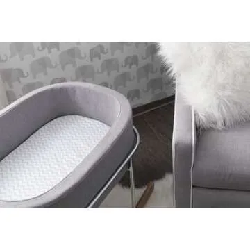 Bassinet Sheet Set 2 Pack - Baby Bassinet Sheets with 100% Jersey Cotton - Bassinet Sheets for Baby Girl and Boy, Newborn Essentials (Grey Chevron and Polka Dot)