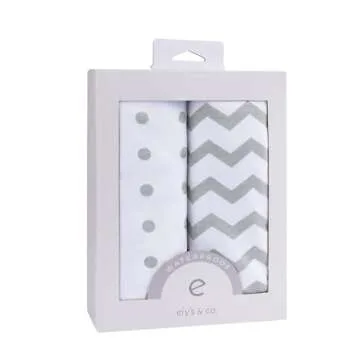 Bassinet Sheet Set 2 Pack - Baby Bassinet Sheets with 100% Jersey Cotton - Bassinet Sheets for Baby Girl and Boy, Newborn Essentials (Grey Chevron and Polka Dot)