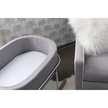 Bassinet Sheet Set 2 Pack - Baby Bassinet Sheets with 100% Jersey Cotton - Bassinet Sheets for Baby Girl and Boy, Newborn Essentials (Grey Chevron and Polka Dot)