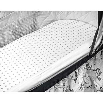 Bassinet Sheet Set 2 Pack - Baby Bassinet Sheets with 100% Jersey Cotton - Bassinet Sheets for Baby Girl and Boy, Newborn Essentials (Grey Chevron and Polka Dot)