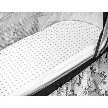 Bassinet Sheet Set 2 Pack - Baby Bassinet Sheets with 100% Jersey Cotton - Bassinet Sheets for Baby Girl and Boy, Newborn Essentials (Grey Chevron and Polka Dot)