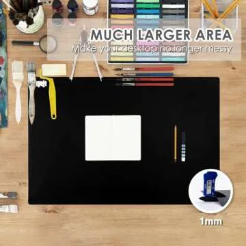 36.2" x 24" Extra Large Silicone Mat for Epoxy Resin, Nonstick Silicon Mats for Crafts Jewelry Casting, Non-Slip Kitchen Table Placemats for Countertop Protector Heat Resistant by Foepoge, Black