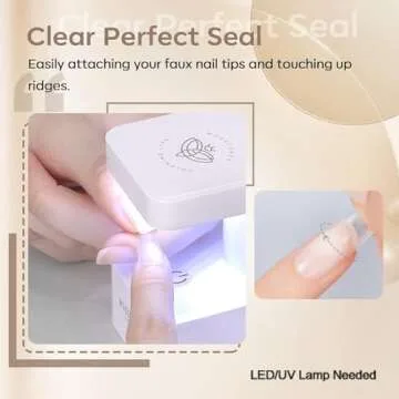 Modelones 9 in One Nail Glue Base Coat Nail Polish Set Brush On Gel Nail Glue 15ml for Rhinestone, False Nails, Base Gel, Blooming Nail Art Gel Nail Kit for Acrylic Nails U V Lamp Needed