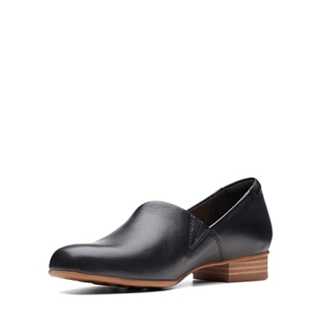 Clarks Women's Juliet Palm Loafer Black Leather Size 8