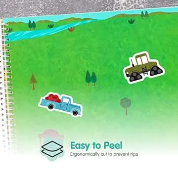 Sticker Book for Kids 2-4, 500+ Kids Stickers, Cars, Trucks, Planes & Trains 12 Coloring Pages 12 Side by Side Scenes, Fun Toddler Travel Activity Coloring and Sticker Books for Ages 4-8 + 8-10