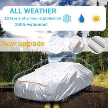 Autsop Car Cover Waterproof All Weather,12-Layer Car Covers for Automobiles Outdoor Heavy Duty Full ...