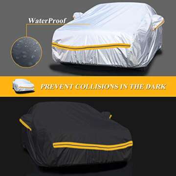 Autsop Car Cover Waterproof All Weather,12-Layer Car Covers for Automobiles Outdoor Heavy Duty Full Exterior Covers for Sedan(203-212 Inch)