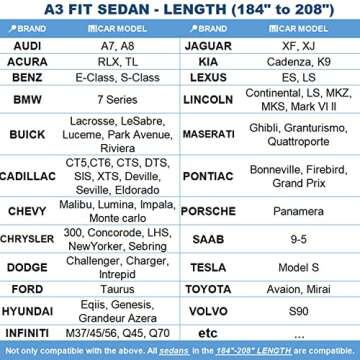 Autsop Car Cover Waterproof All Weather,12-Layer Car Covers for Automobiles Outdoor Heavy Duty Full Exterior Covers for Sedan(203-212 Inch)