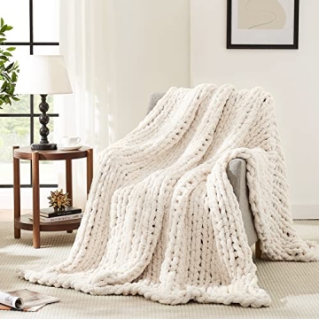 Chunky Knit Chenille Blanket Throw 50x60
