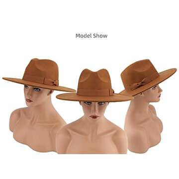 Pro Celia Big Wide Brim Women Fedora Hat (Coffee)