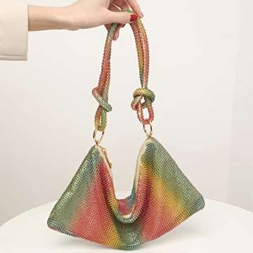 Rhinestone Purse Sparkly Bag Crystal Evening Clutch Bag for Women Evening Prom Rhinestone Handbag Bl...