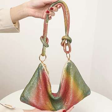 Rhinestone Purse Sparkly Bag Crystal Evening Clutch Bag for Women Evening Prom Rhinestone Handbag Bling Hobo Bag