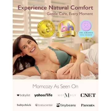 Momcozy Nursing Bras for Breastfeeding, Seamless Pregnancy Maternity Bra Wireless Classic Jelly Strip Support Nursing Bra Pine Green