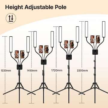 LED Video Light, ULANZI 45W Double Arms Beauty Light with Adjustable Tripod Stand, Dimmable 3200-560...