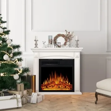 R.W.FLAME Electric Fireplace Mantel with Remote Control