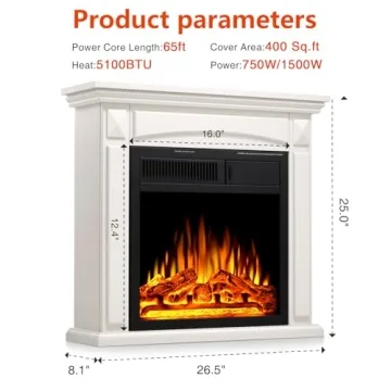 R.W.FLAME Electric Fireplace for Cozy Ambiance