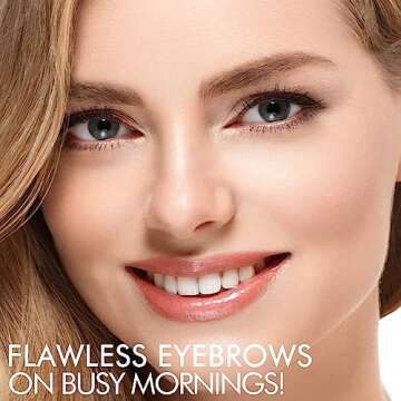 iMethod Eyebrow Stamp and Eyebrow Stencil Kit - Eye Brow Stamping Kit, Brow Stamp Kit, Brow Stencil and Stamp Kit, Brow Trio Eyebrow Kit, Perfect Bushy Eyebrows, Dark Brown