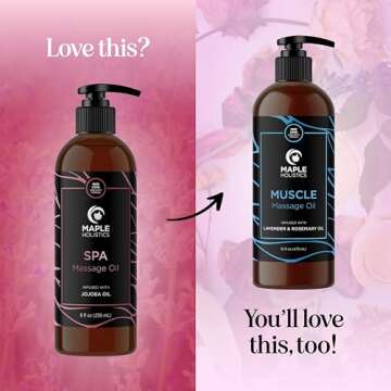 Calming Massage Oil for Massage Therapy - Home Spa Full Body Massage Oil for Sore Muscles for Pro or Home Use with Moisturizing Sweet Almond Oil and Lavender Essential Oil - Non Greasy or Staining