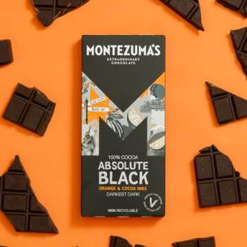 Montezuma Absolute Black 100% Cocoa With Orange And Coco Nibs 90g